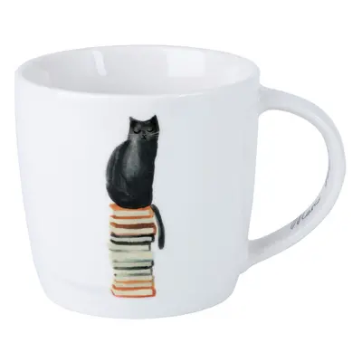 Bílý porcelánový hrnek 400 ml Well Read Cat – Maxwell & Williams