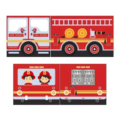 Dětský závěs k posteli 4 ks 195x75 cm Fire Truck – Vipack