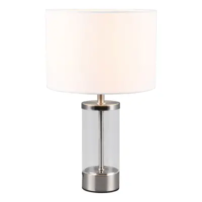 Stolní lampa ve stříbrné barvě s textilním stínidlem (výška 33,5 cm) Grazia – Trio