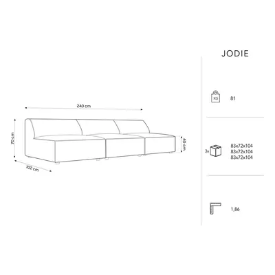 Zelená sametová pohovka 240 cm Jodie – Micadoni Home