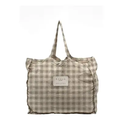 Látková taška Really Nice Things Linen Bag Grey Vichy