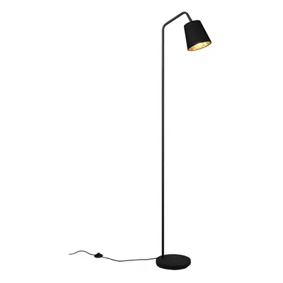 Černá stojací lampa s textilním stínidlem (výška 148 cm) Buddy – Trio