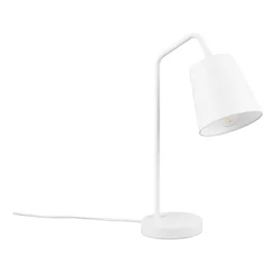 Bílá stolní lampa s textilním stínidlem (výška 45 cm) Buddy – Trio