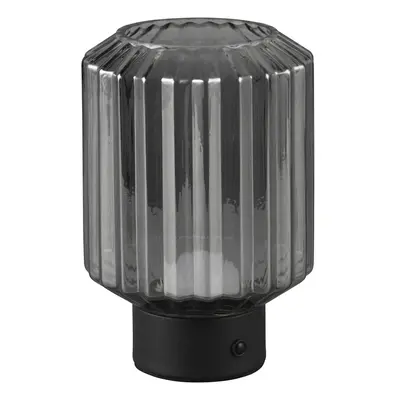 Černo-šedá stmívatelná LED stolní lampa se skleněným stínidlem (výška 19,5 cm) Lord – Trio