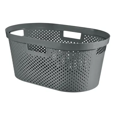 Šedý koš na prádlo Curver Infinity Hamper, 40 l