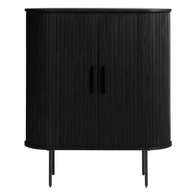 Černá skříňka v dekoru dubu s posuvnými dveřmi 100x118 cm Nola – Unique Furniture