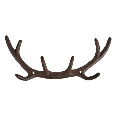 Hnědý kovový nástěnný věšák Antlers – Esschert Design