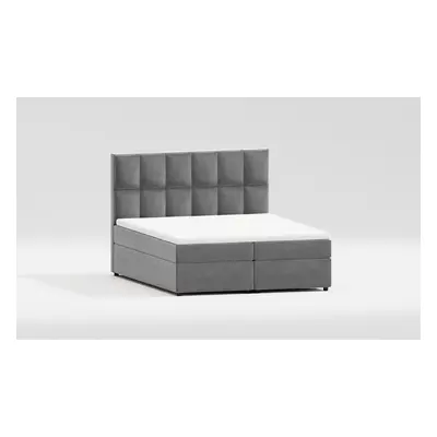 Šedá boxspring postel s úložným prostorem 140x200 cm Flip – Ropez