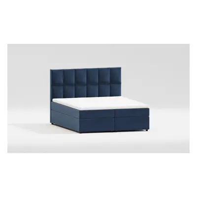 Tmavě modrá boxspring postel s úložným prostorem 200x200 cm Flip – Ropez