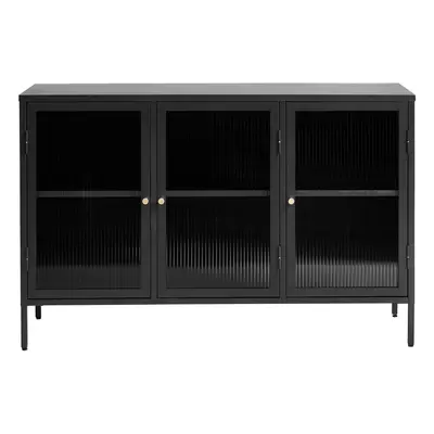 Černá kovová vitrína 132x85 cm Bronco – Unique Furniture