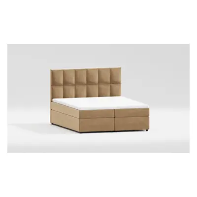 Okrově žlutá boxspring postel s úložným prostorem 160x200 cm Flip – Ropez