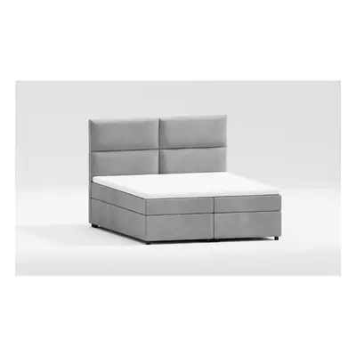 Světle šedá boxspring postel s úložným prostorem 160x200 cm Rico – Ropez