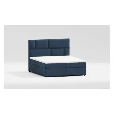 Tmavě modrá boxspring postel s úložným prostorem 140x200 cm Lola – Ropez