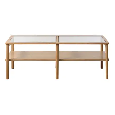 Skleněný konferenční stolek v přírodní barvě 60x120 cm Elba – Unique Furniture