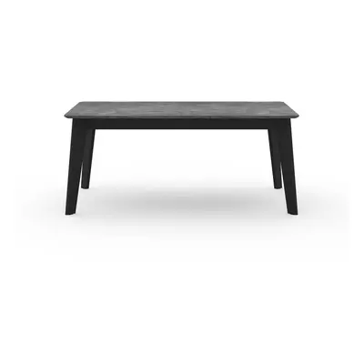 Černý rozkládací jídelní stůl s deskou v dekoru betonu 100x180 cm Shadow – TemaHome