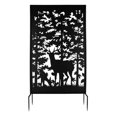 Černá kovová balkonová zástěna 100x186 cm Deer – Esschert Design