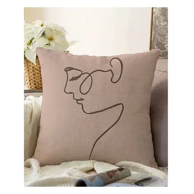 Béžový povlak na polštář s příměsí bavlny Minimalist Cushion Covers Portrait, 55 x 55 cm