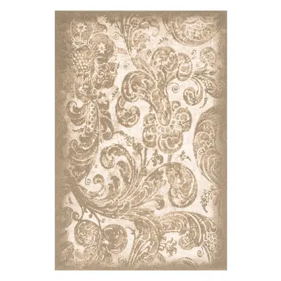 Béžový vlněný koberec 133x190 cm Damask – Agnella