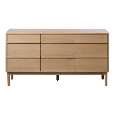 Nízká komoda v dekoru dubu v přírodní barvě 75x140 cm Ponza – Unique Furniture