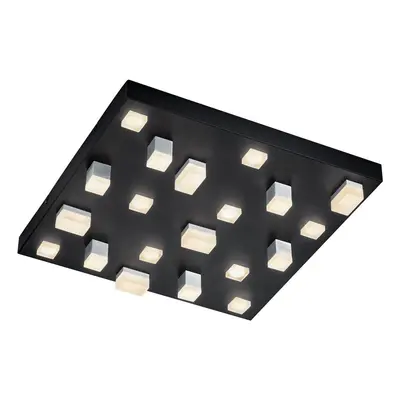 Černé LED stropní svítidlo s kovovým stínidlem 45x45 cm Civeto – CINQUE