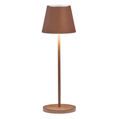 Hnědá LED stolní lampa s kovovým stínidlem (výška 34 cm) Cosenza – Fischer & Honsel