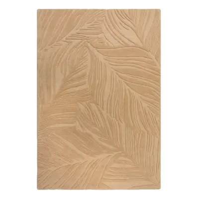 Světle hnědý vlněný koberec Flair Rugs Lino Leaf, 160 x 230 cm