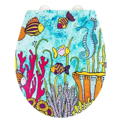 Záchodové prkénko s automatickým zavíráním 37 x 44,5 cm Rollin'Art Ocean Life – Wenko