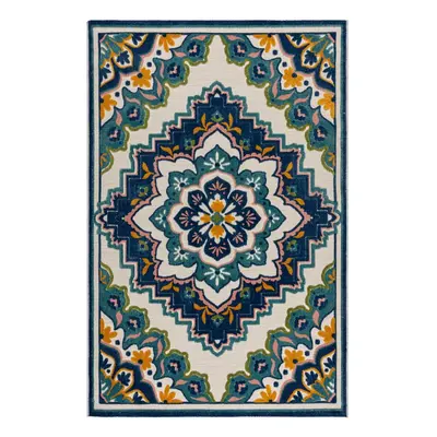 Modrý venkovní koberec 200x290 cm Beach Floral – Flair Rugs