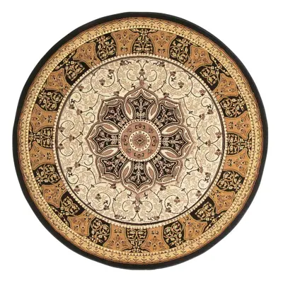 Černo-béžový kulatý koberec ø 150 cm Heritage – Think Rugs