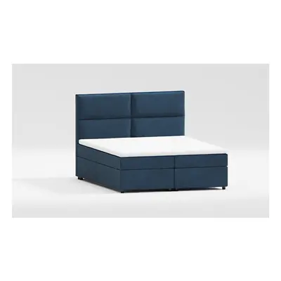 Tmavě modrá boxspring postel s úložným prostorem 160x200 cm Rico – Ropez