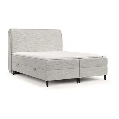 Světle šedá boxspring postel s úložným prostorem 200x200 cm Melba – Maison de Rêve