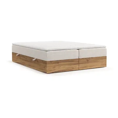 Boxspring postel s úložným prostorem ve světle hnědo-přírodní barvě 160x200 cm Faro – Maison de 