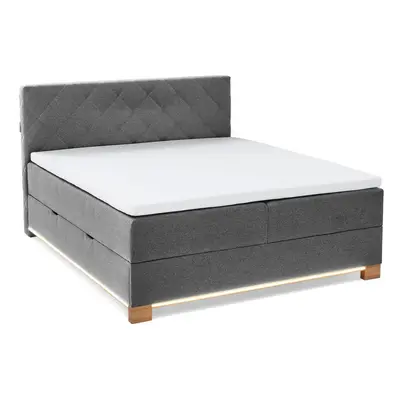 Šedá boxspring postel s úložným prostorem 160x200 cm Messina – Meise Möbel