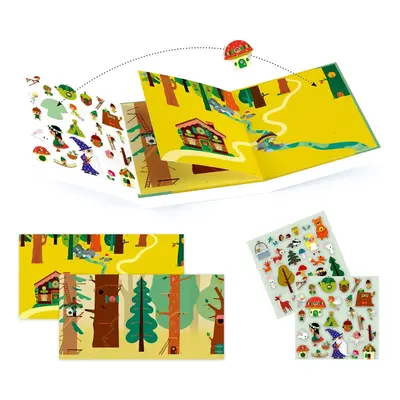 Set knihy s přemístitelnými samolepkami Djeco Forest Sticker Story