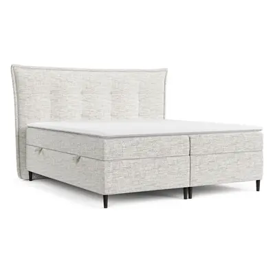 Světle šedá boxspring postel s úložným prostorem 180x200 cm Sinai – Maison de Rêve