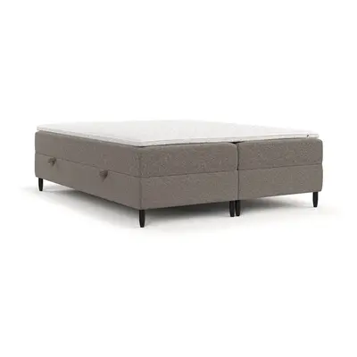 Hnědá boxspring postel s úložným prostorem 200x200 cm Malte – Maison de Rêve