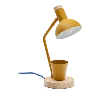 Stolní lampa v hořčicové barvě s kovovým stínidlem (výška 37 cm) Katia – Kave Home