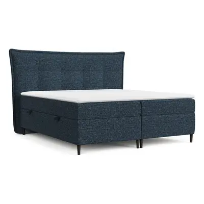 Tmavě modrá boxspring postel s úložným prostorem 140x200 cm Sinai – Maison de Rêve