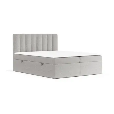 Světle šedá boxspring postel s úložným prostorem 160x200 cm Novento – Maison de Rêve