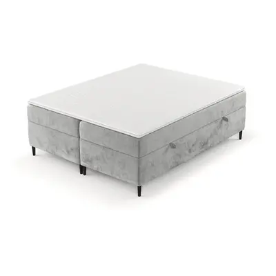 Šedá boxspring postel s úložným prostorem 200x200 cm Araya – Maison de Rêve