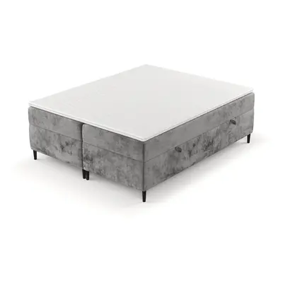 Tmavě šedá boxspring postel s úložným prostorem 140x200 cm Araya – Maison de Rêve