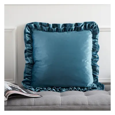 Sametový dekorační polštář 43x43 cm Velvet Double Frill – Catherine Lansfield