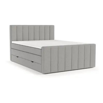 Světle šedá boxspring postel s úložným prostorem 200x200 cm Ruby – Maison de Rêve