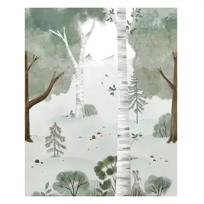 Dětská tapeta 200 cm x 248 cm Birch Forest – Lilipinso