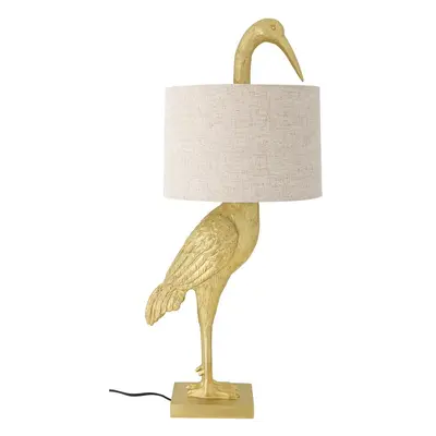 Stolní lampa ve zlaté barvě s textilním stínidlem (výška 73 cm) Heron – Bloomingville