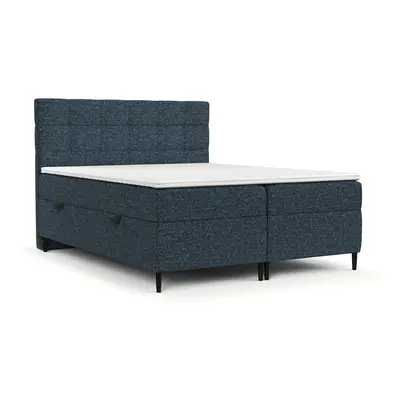 Tmavě modrá boxspring postel s úložným prostorem 200x200 cm Urbaneo – Maison de Rêve