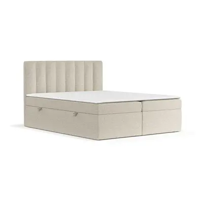 Béžová boxspring postel s úložným prostorem 180x200 cm Novento – Maison de Rêve