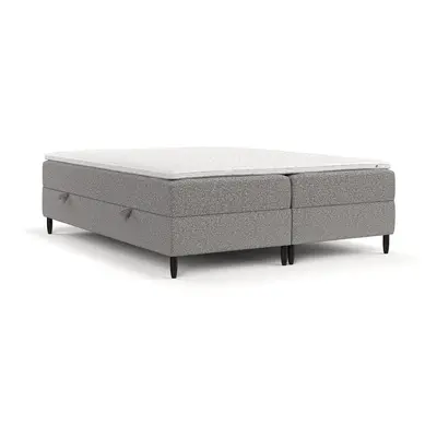 Šedá boxspring postel s úložným prostorem 200x200 cm Malte – Maison de Rêve