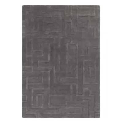 Antracitový vlněný koberec 200x290 cm Maze – Asiatic Carpets