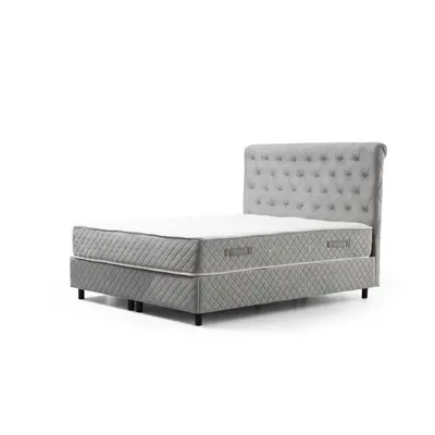 Světle šedá boxspring postel s úložným prostorem 140x200 cm Sonata – Kalune Design